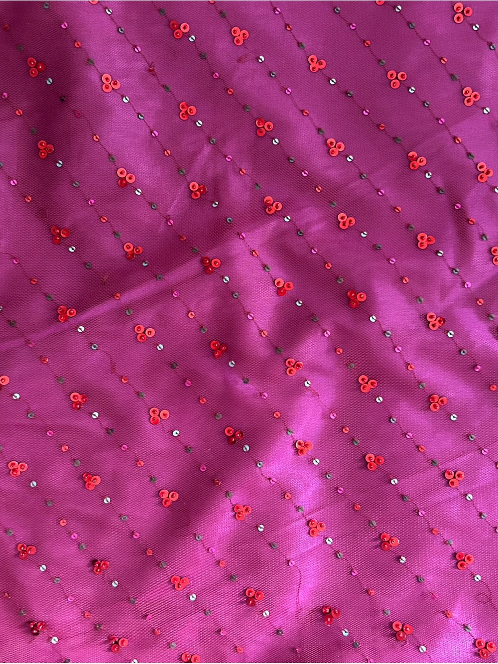 French Connection Magenta Beaded Midi Skirt - Picture 5 of 5